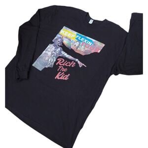 Rich The Kid Long Sleeve Black Tee Shirt In Men's XL